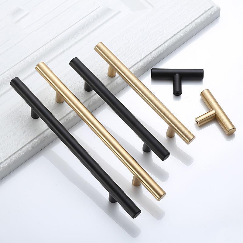 Furniture Hardware Drawer Pulls - Emas Modern Disikat Lurus Pegangan Lemari