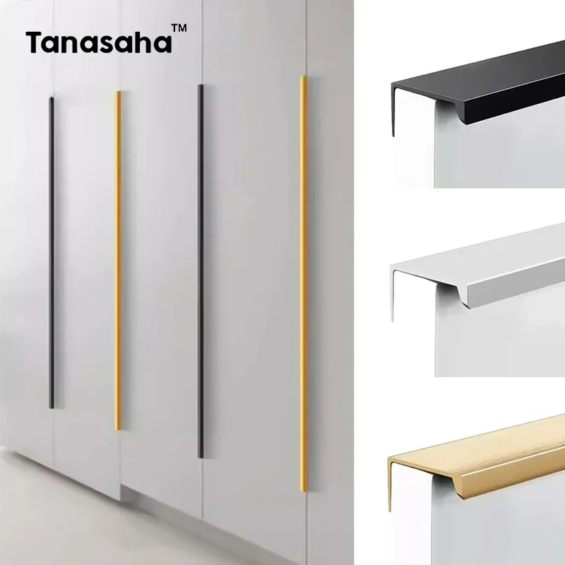 Furniture Hardware Drawer Pulls - Pegangan Furnitur Tersembunyi Matte Hitam Emas