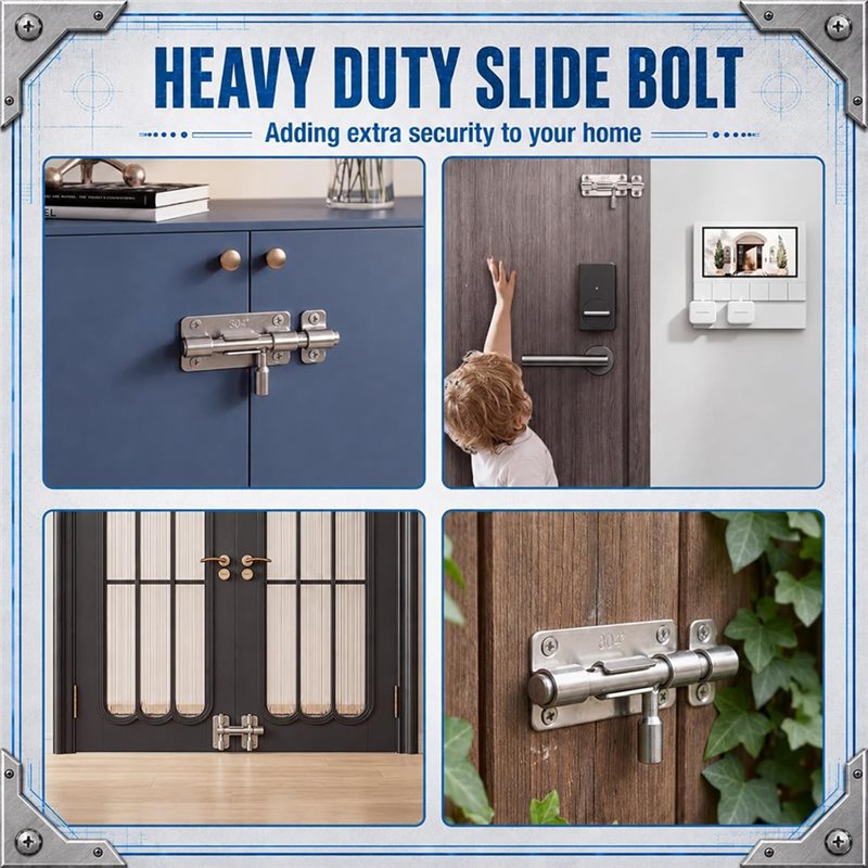 ABRU-Untuk Pintu Gudang, Pagar - Barrel Bolt Slide ulasan dan harga